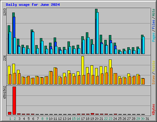 Daily usage for June 2024