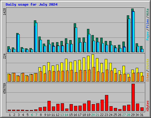 Daily usage for July 2024