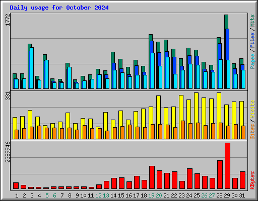 Daily usage for October 2024