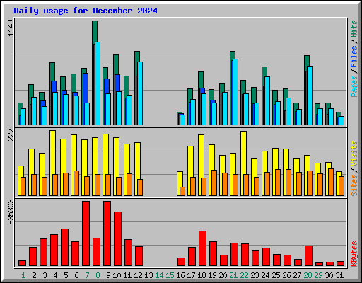 Daily usage for December 2024