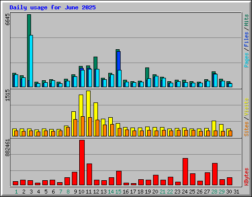 Daily usage for June 2025