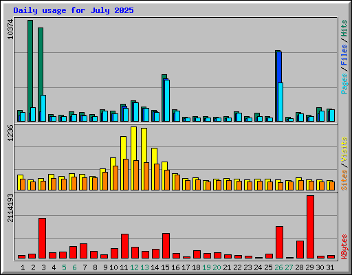 Daily usage for July 2025